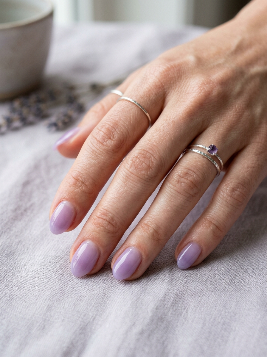 Lavender Syrup Nails als Koreanische Nageldesigns Inspiration 2026